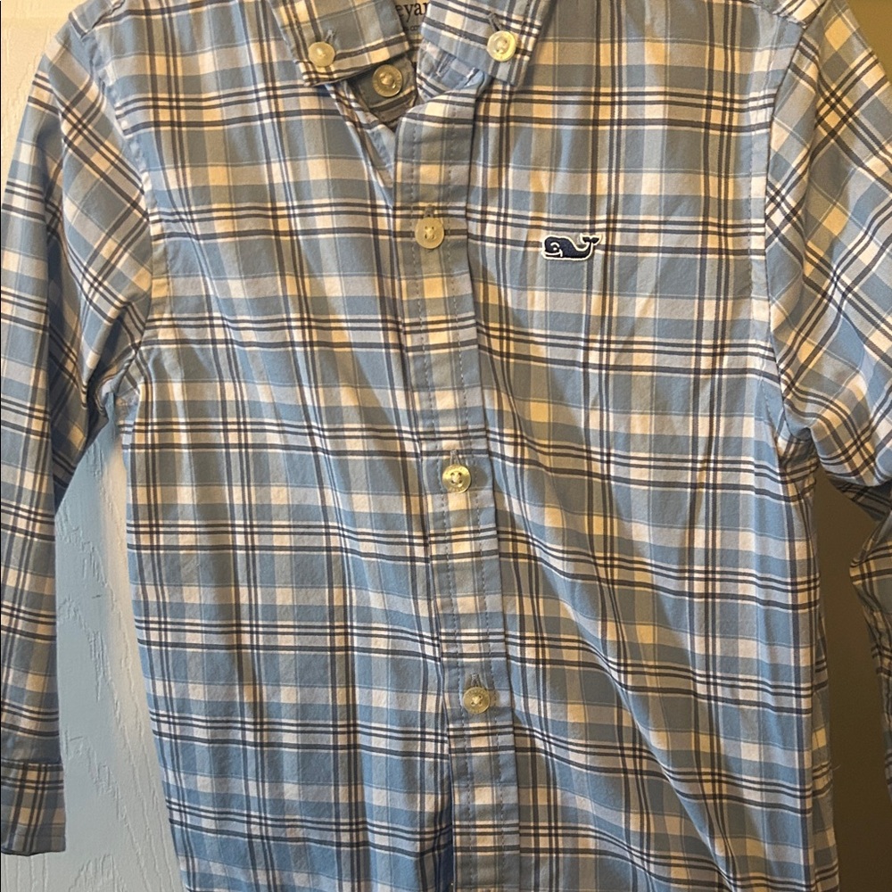 Vineyard Vines Light Blue Plaid Button Down Shirt